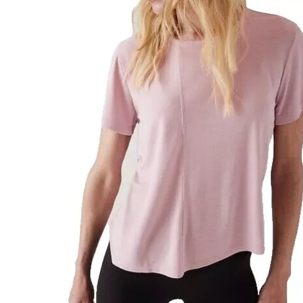 Athleta‎ Relaxed Tee Asymmetrical Smoked Mauve